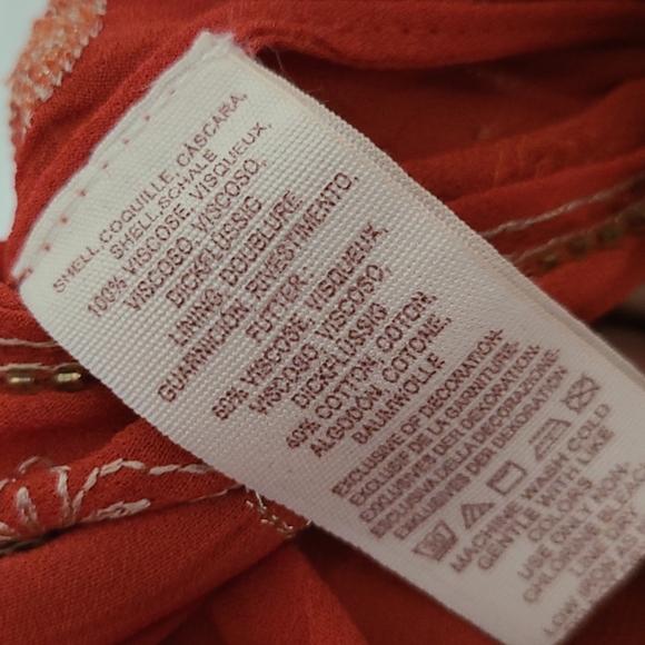 Free People Orange V neck  Peplum Blouse  sz XS - Picture 8 of 8